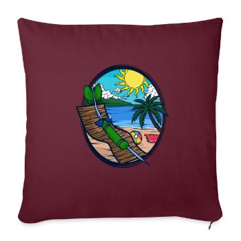 Darts On The Beach Sunlounger Shirt Darts Player - Sofa pillowcase 17,3'' x 17,3'' (45 x 45 cm) - burgundy - Front
