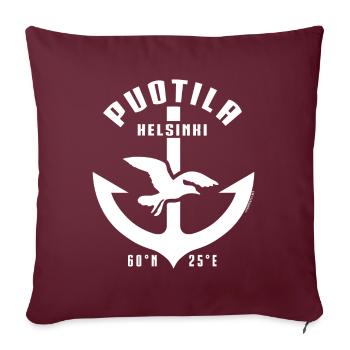 Puotila Helsinki Anchor textiles et cadeaux, web - Housse de coussin décorative 45 x 45 cm - bordeaux - Devant