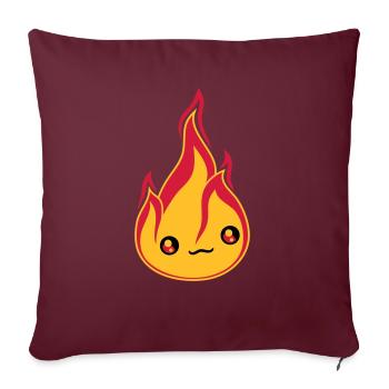 gesicht suess niedlich klein comic cartoon feuer f - Sofakissenbezug 45 x 45 cm - Burgunderrot - Vorne