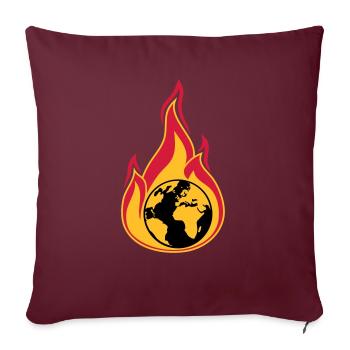 terre sur le feu planète accueil changement climatique global erw - Housse de coussin décorative 45 x 45 cm - bordeaux - Devant