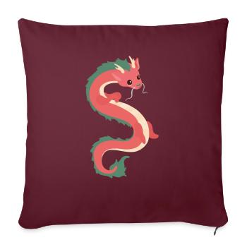 Dragon chinois - Housse de coussin décorative 45 x 45 cm - bordeaux - Devant