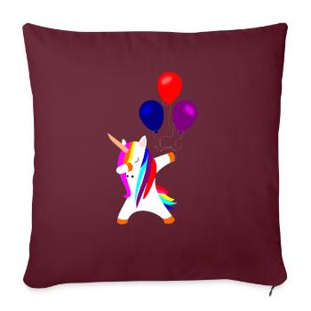 dabbing unicorn, dabbendes Einhorn Einhörner - Sofakissenbezug 45 x 45 cm - Burgunderrot - Vorne
