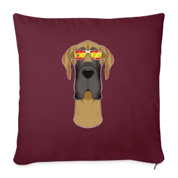 Great Dane I Spain Sunglasses I Spanish Flag - Sofakissenbezug 45 x 45 cm - Burgunderrot - Vorne