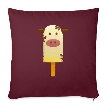 Glace de vache Popsicles amusantes comme une vache - Housse de coussin décorative 45 x 45 cm - bordeaux - Devant