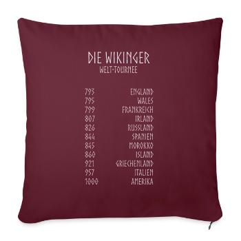dates de tournée Viking - Housse de coussin décorative 45 x 45 cm - bordeaux - Devant