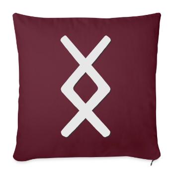 Futhark Runenalphabet Inguz - Sofakissenbezug 45 x 45 cm - Burgunderrot - Vorne