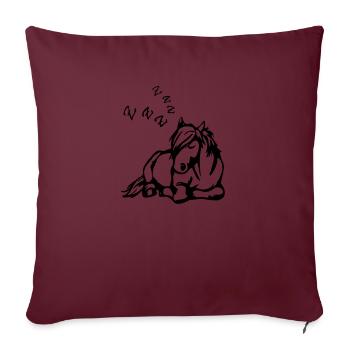 Schlafendes Comic Cartoon Pferd ZZZ Geschenk Funny - Sofakissenbezug 45 x 45 cm - Burgunderrot - Vorne
