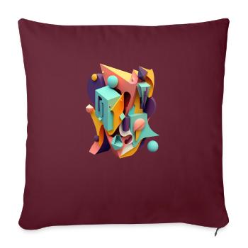 ..3D - Housse de coussin décorative 45 x 45 cm - bordeaux - Devant
