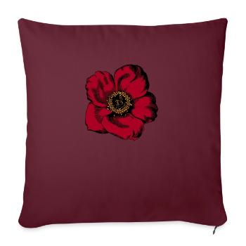 Rote Blume - Sofakissenbezug 45 x 45 cm - Burgunderrot - Vorne