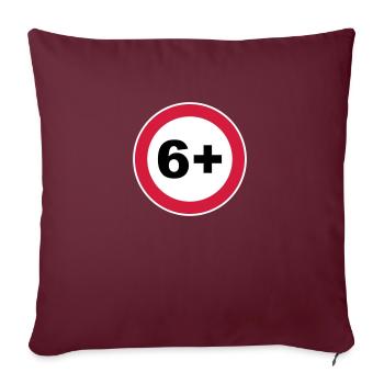 6+ / 6/6 / six / anniversaire / 3c - Housse de coussin décorative 45 x 45 cm - bordeaux - Devant