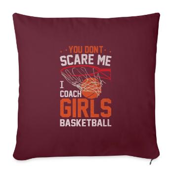 J’enseigne aux filles entraîneur de basket-ball - Housse de coussin décorative 45 x 45 cm - bordeaux - Devant