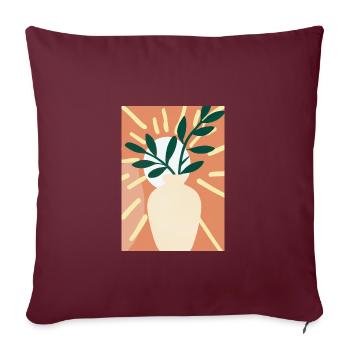 Florale Blumenformen - Sofakissenbezug 45 x 45 cm - Burgunderrot - Vorne