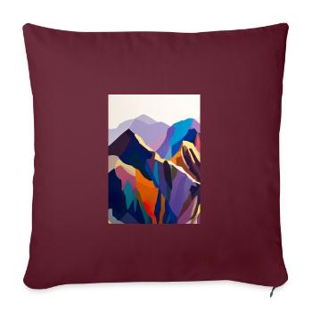 Bunte Berge - Sofakissenbezug 45 x 45 cm - Burgunderrot - Vorne