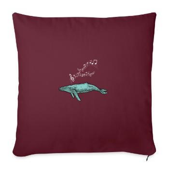 baleines mer poisson eau mer mer cachalot - Housse de coussin décorative 45 x 45 cm - bordeaux - Devant