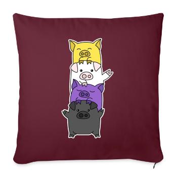 Nichtbinäres Flaggenschwein-Design für Enbys - Sofakissenbezug 45 x 45 cm - Burgunderrot - Vorne