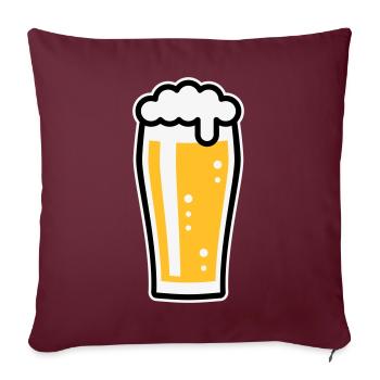 Verre à bière (Beer / Willibecher / 3C) - Housse de coussin décorative 45 x 45 cm - bordeaux - Devant