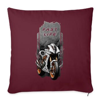 Speed Demon : conception de vélos de course avec « Fast Life » - Housse de coussin décorative 45 x 45 cm - bordeaux - Devant