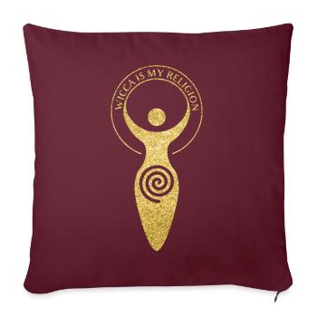 Goddess of Mother Earth - WICCA IS MY RELIGION 3 - Sofa pillowcase 17,3'' x 17,3'' (45 x 45 cm) - burgundy - Front