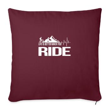Bike Downhill VTT Mountain Bike Outfit Enduro - Housse de coussin décorative 45 x 45 cm - bordeaux - Devant