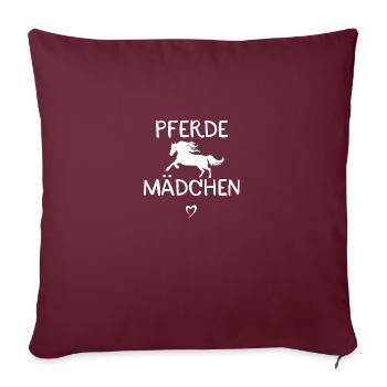 Pferdemädchen - Sofakissenbezug 45 x 45 cm - Burgunderrot - Vorne
