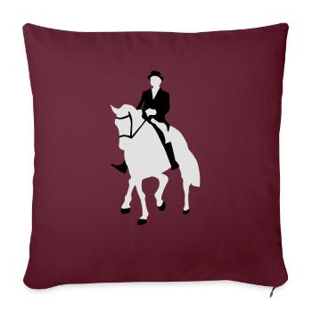 Dressage, cavalier de dressage, Horse - Housse de coussin décorative 45 x 45 cm - bordeaux - Devant