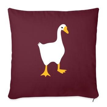 Oie blanche très en colère - Housse de coussin décorative 45 x 45 cm - bordeaux - Devant