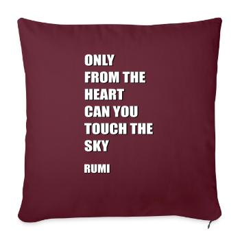 Cœur et ciel - Housse de coussin décorative 45 x 45 cm - bordeaux - Devant
