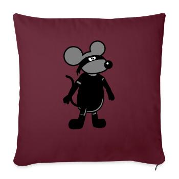 Maus Böse Räuber Ninja Überfall Dieb Einbrecher - Sofakissenbezug 45 x 45 cm - Burgunderrot - Vorne