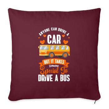 Chauffeur Chauffeur de bus Transports en commun - Housse de coussin décorative 45 x 45 cm - bordeaux - Devant