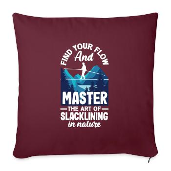 Trouvez votre flow et maîtrisez l’art de la slackline - Housse de coussin décorative 45 x 45 cm - bordeaux - Devant