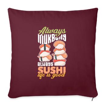 Mukbang et Sushi - Housse de coussin décorative 45 x 45 cm - bordeaux - Devant
