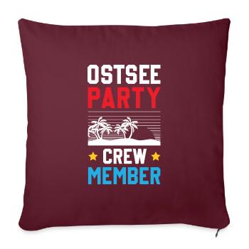 Ostsee Party Crew - Sofakissenbezug 45 x 45 cm - Burgunderrot - Vorne