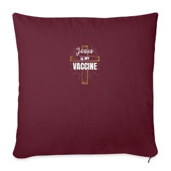 Jésus est mon vaccin chrétien - Housse de coussin décorative 45 x 45 cm - bordeaux - Devant