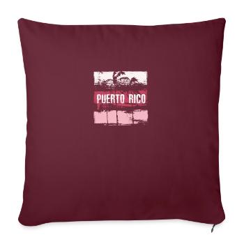 Porto Rico vacances Souvenir abstrait artistique - Housse de coussin décorative 45 x 45 cm - bordeaux - Devant