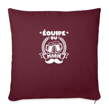 Futur Marié EVG Enterrement De Vie De Garçon - Housse de coussin décorative 45 x 45 cm - bordeaux - Devant