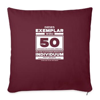 50er Geburtstag - Sofakissenbezug 45 x 45 cm - Burgunderrot - Vorne