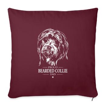 Bearded Collie Dad Hunde Hund Wilsigns - Sofakissenbezug 45 x 45 cm - Burgunderrot - Vorne
