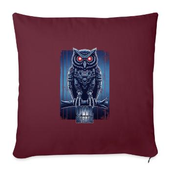Eule Owl soit de retour - Housse de coussin décorative 45 x 45 cm - bordeaux - Devant