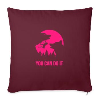 alpiniste-motivation grimpeur-fille grimpante - Housse de coussin décorative 45 x 45 cm - bordeaux - Devant