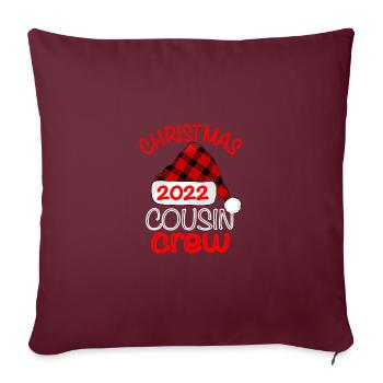 Cousin Crew Cadeau de famille de Noël - Housse de coussin décorative 45 x 45 cm - bordeaux - Devant