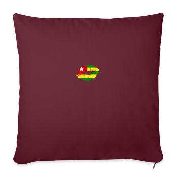 Togo Drapeau Pays Native Ancestry Pride Femmes - Housse de coussin décorative 45 x 45 cm - bordeaux - Devant