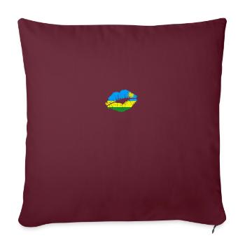 Rwanda Drapeau Pays Native Ancestry Pride Femmes - Housse de coussin décorative 45 x 45 cm - bordeaux - Devant
