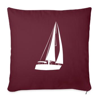 Segelschiff - Sofakissenbezug 45 x 45 cm - Burgunderrot - Vorne