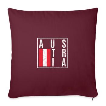 Autriche - Housse de coussin décorative 45 x 45 cm - bordeaux - Devant
