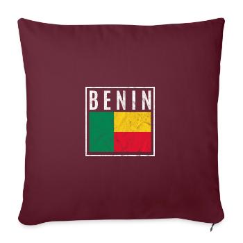 Bénin - Housse de coussin décorative 45 x 45 cm - bordeaux - Devant