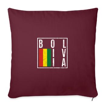 Bolivie - Housse de coussin décorative 45 x 45 cm - bordeaux - Devant