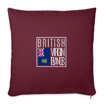 Britische Jungferninseln - Sofakissenbezug 45 x 45 cm - Burgunderrot - Vorne