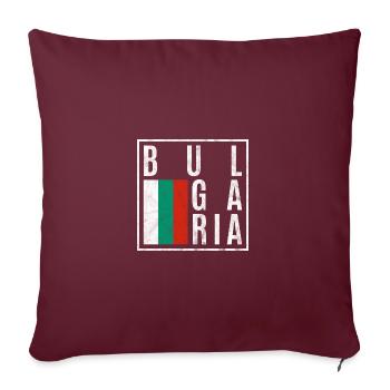 Bulgarie - Housse de coussin décorative 45 x 45 cm - bordeaux - Devant