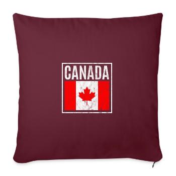 Canada - Housse de coussin décorative 45 x 45 cm - bordeaux - Devant