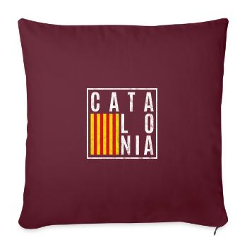 Catalogne - Housse de coussin décorative 45 x 45 cm - bordeaux - Devant